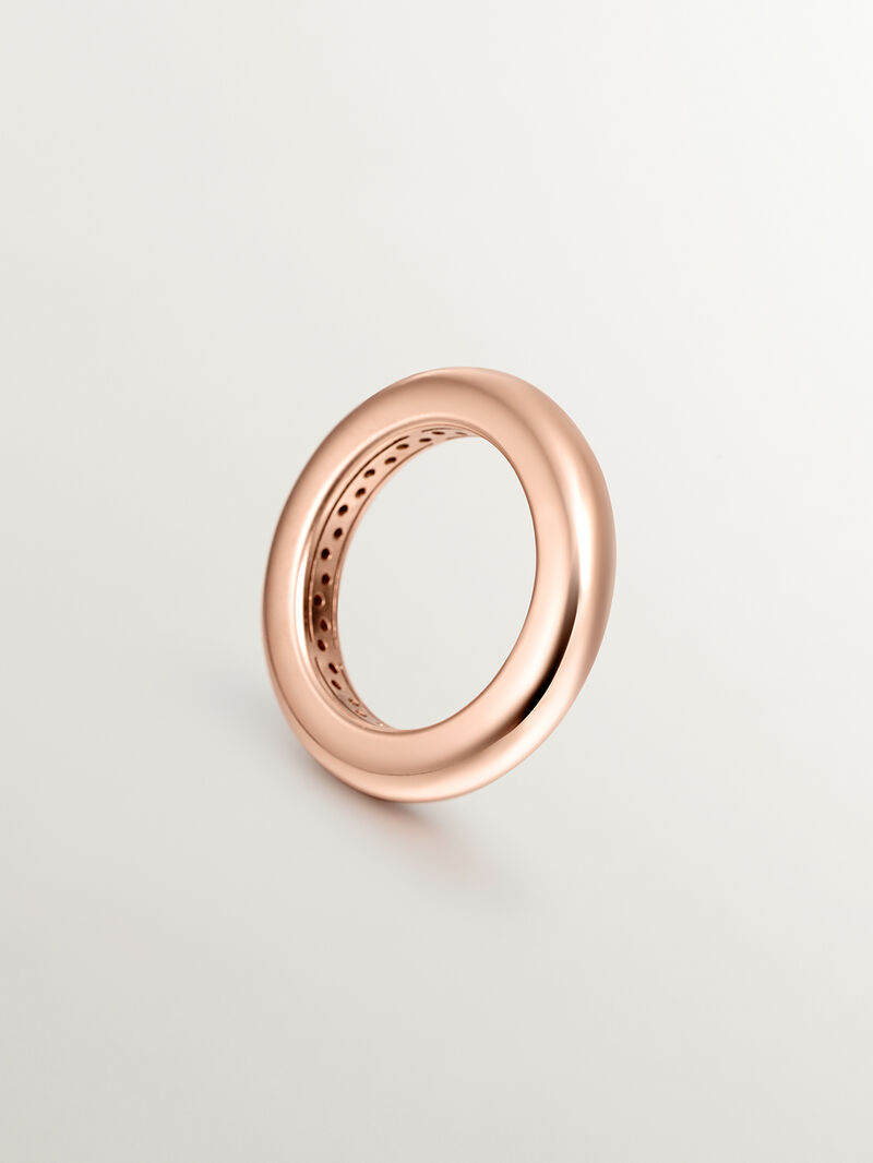 925 thick silver ring bathed in 18k rose gold image number 4