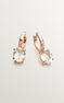 Pendientes aro mediano garra cuarzo plata recubierta oro rosa , J03810-03-GQ