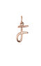 Rose gold-plated silver F initial charm  , J03932-03-F