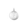 Silver Q initial medallion charm  , J03455-01-Q
