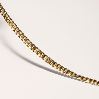 Flat curb chain in 18k yellow gold-plated silver , J05335-02-45, mainproduct