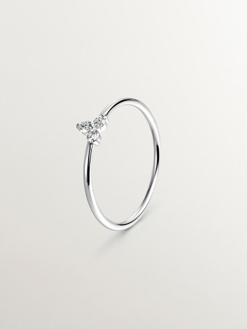 18K white gold ring with diamonds image number 0