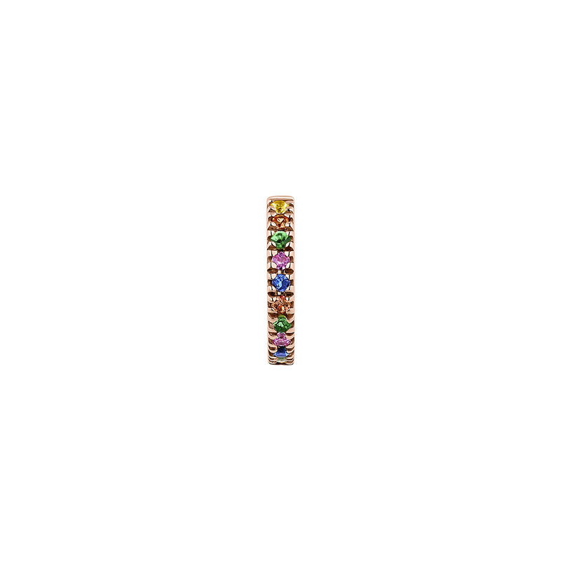 Boucle d'oreille créole piercing pierres de couleur or rose 9kt, J04334-03-MULTI-H, hi-res