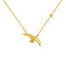 Gold plated bird and star motif necklace , J04604-02