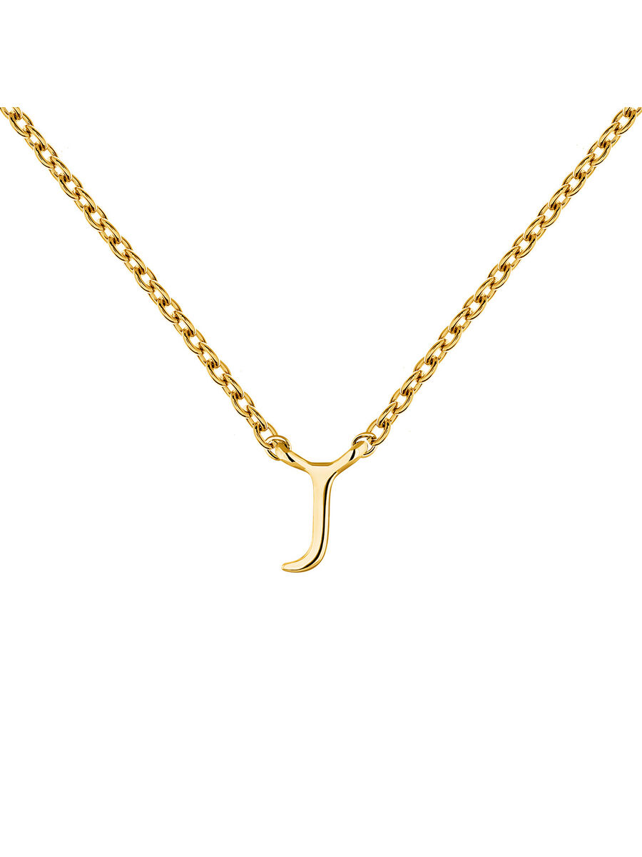 Gold Initial J necklace , J04382-02-J, mainproduct