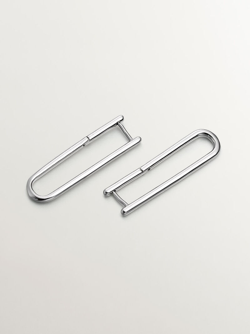 925 Silver Extra Long Aro Earrings image number 0
