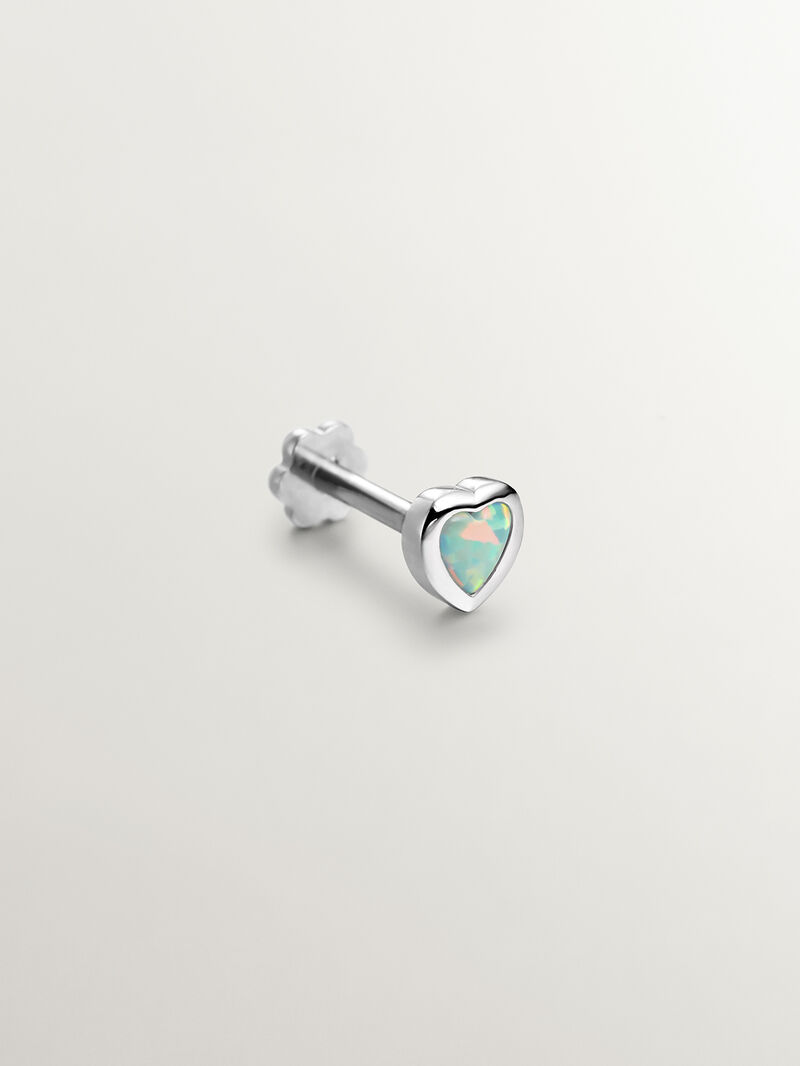 18K gold bank single piercing with turquoise opal image number 2