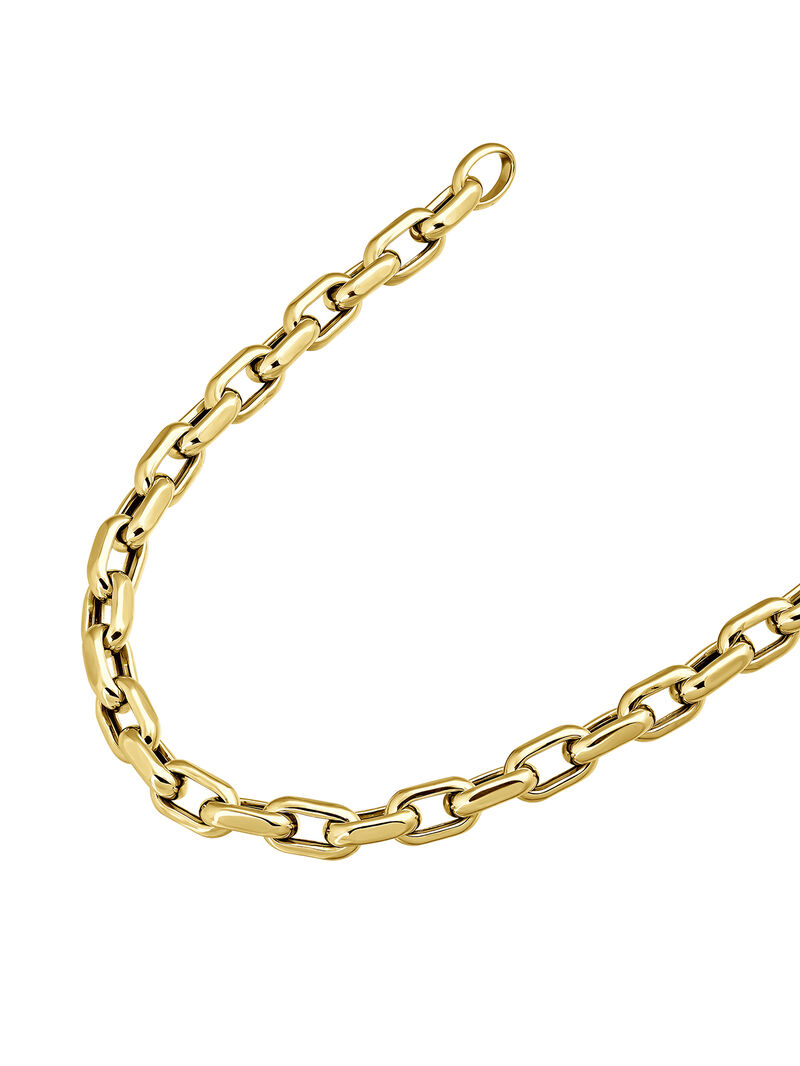 925 Silver Forza link necklace bathed in 18K yellow gold 45cm image number 7