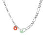 Detachable green silver chunky necklace, J04625-01-ENGR