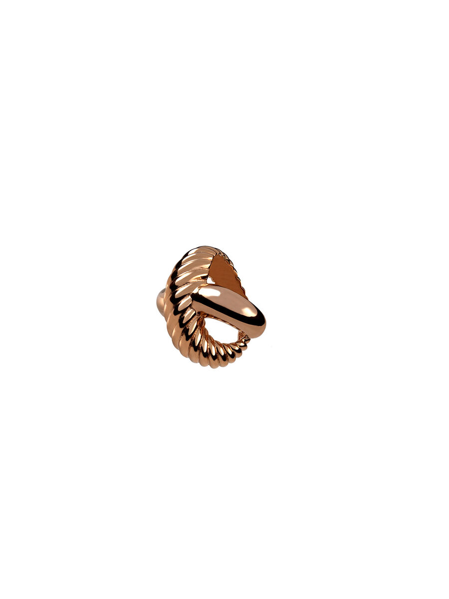 Rose gold smooth and cabled cross ring , J00224-03-NEW, hi-res