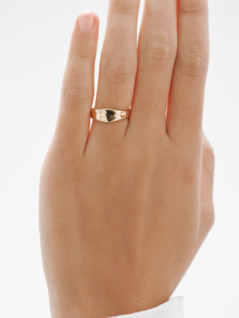 Irregular 925 silver ring bathed in 18K yellow gold image number 1