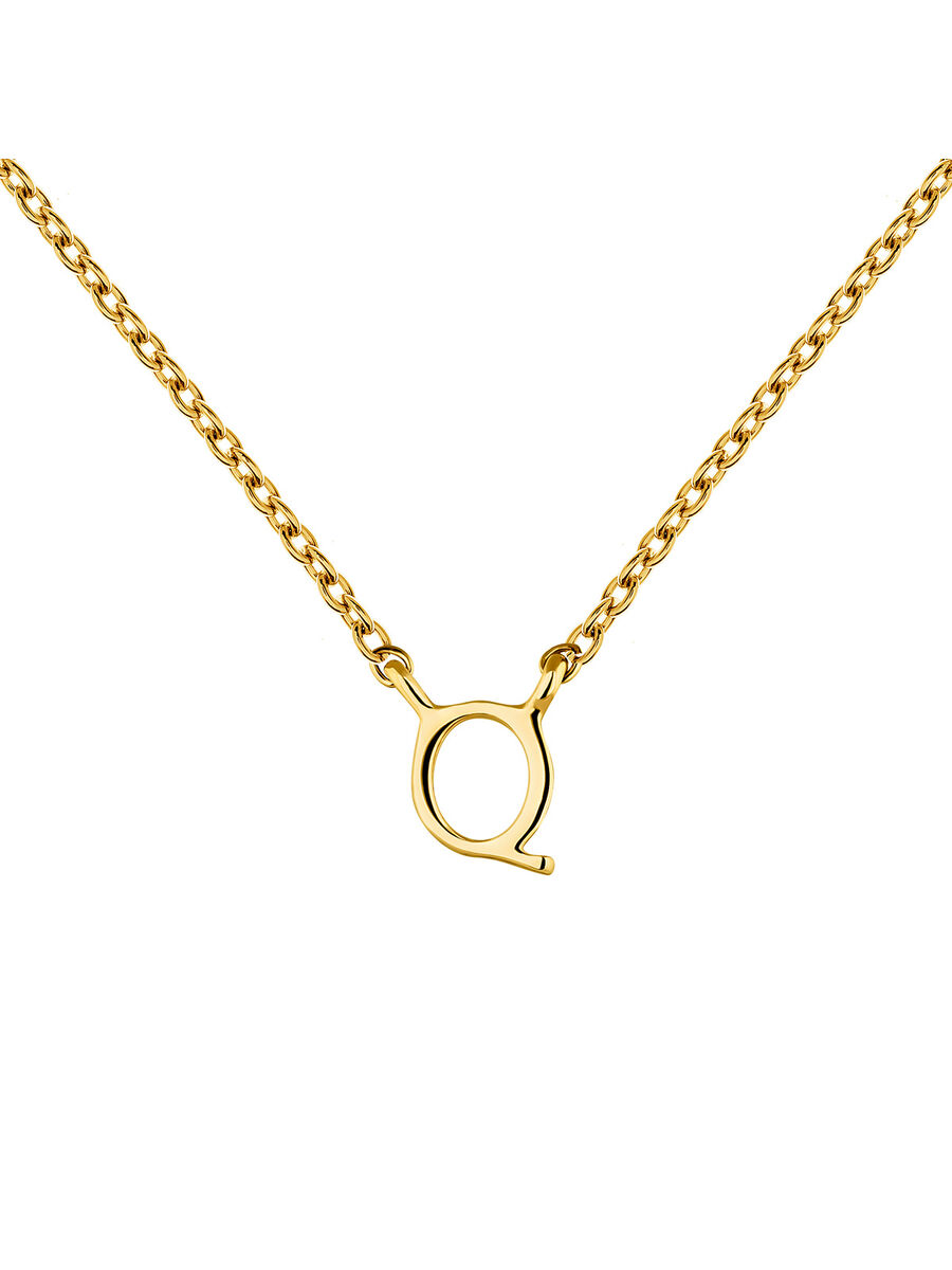 Gold Initial Q necklace , J04382-02-Q, mainproduct