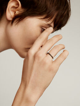 Silver ring with black spinel stones, J05183-01-BSN, mainproduct