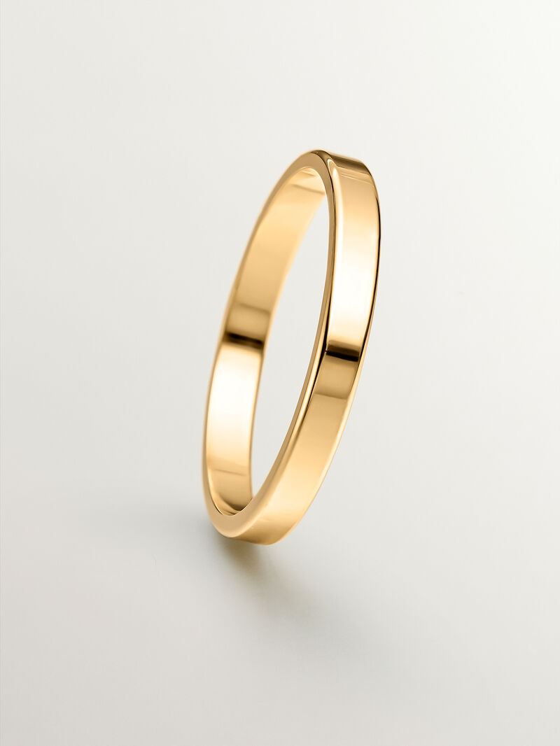 2.40mm flat 18k yellow gold wedding band image number 2