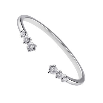White gold You and I diamond ring 0.1 ct , J03345-01,hi-res