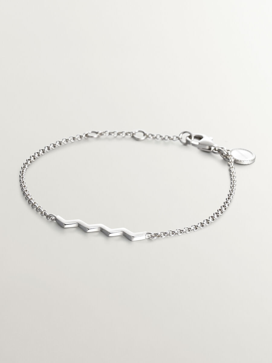 Pulsera zigzag de plata, J03039-01, hi-res