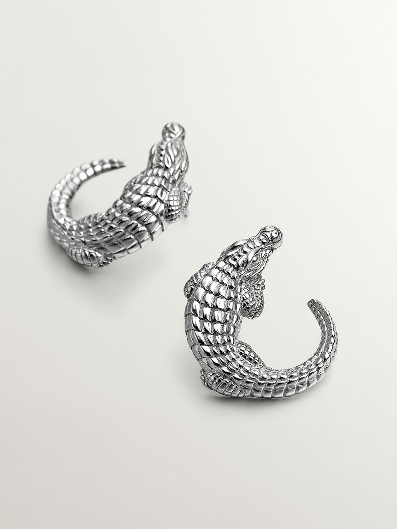 925 silver earrings shaped like crocodile image number 6