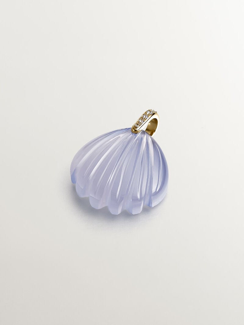 925 silver charm bathed in 18k yellow gold with yellow quartz, white todes and lemon shape image number 0