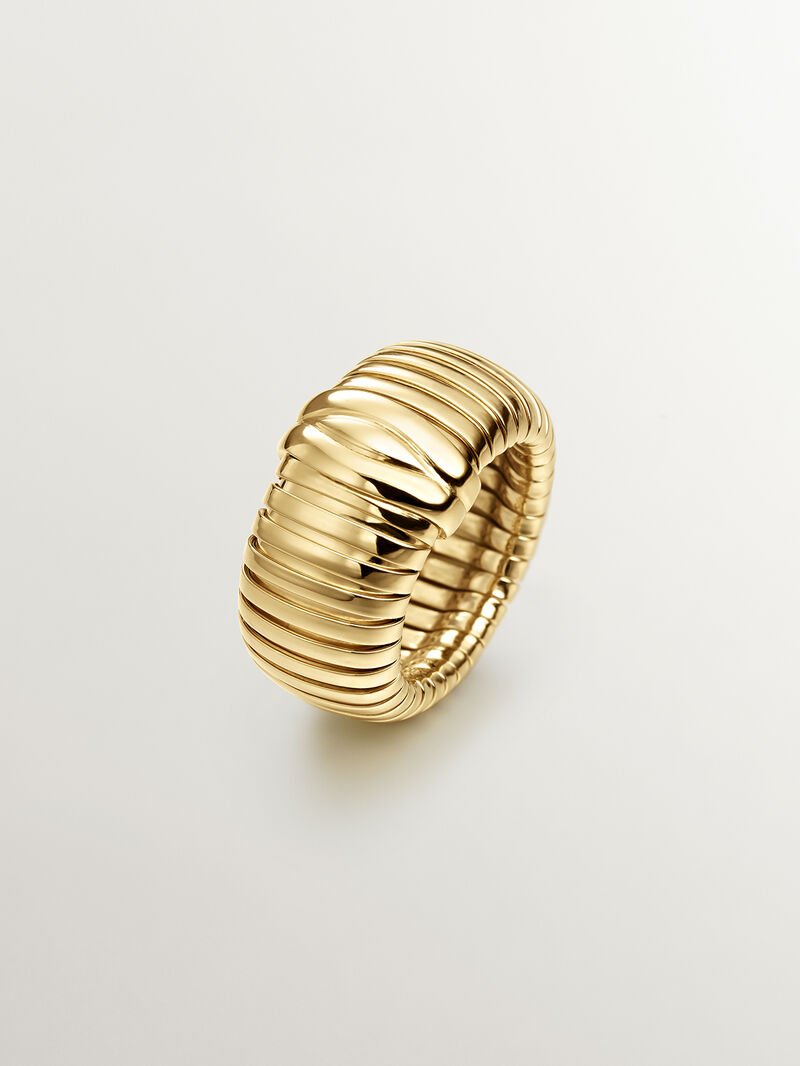 18K yellow gold plated 925 silver tumbagas ring image number 0