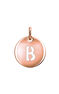 Rose gold-plated silver B initial medallion charm  , J03455-03-B