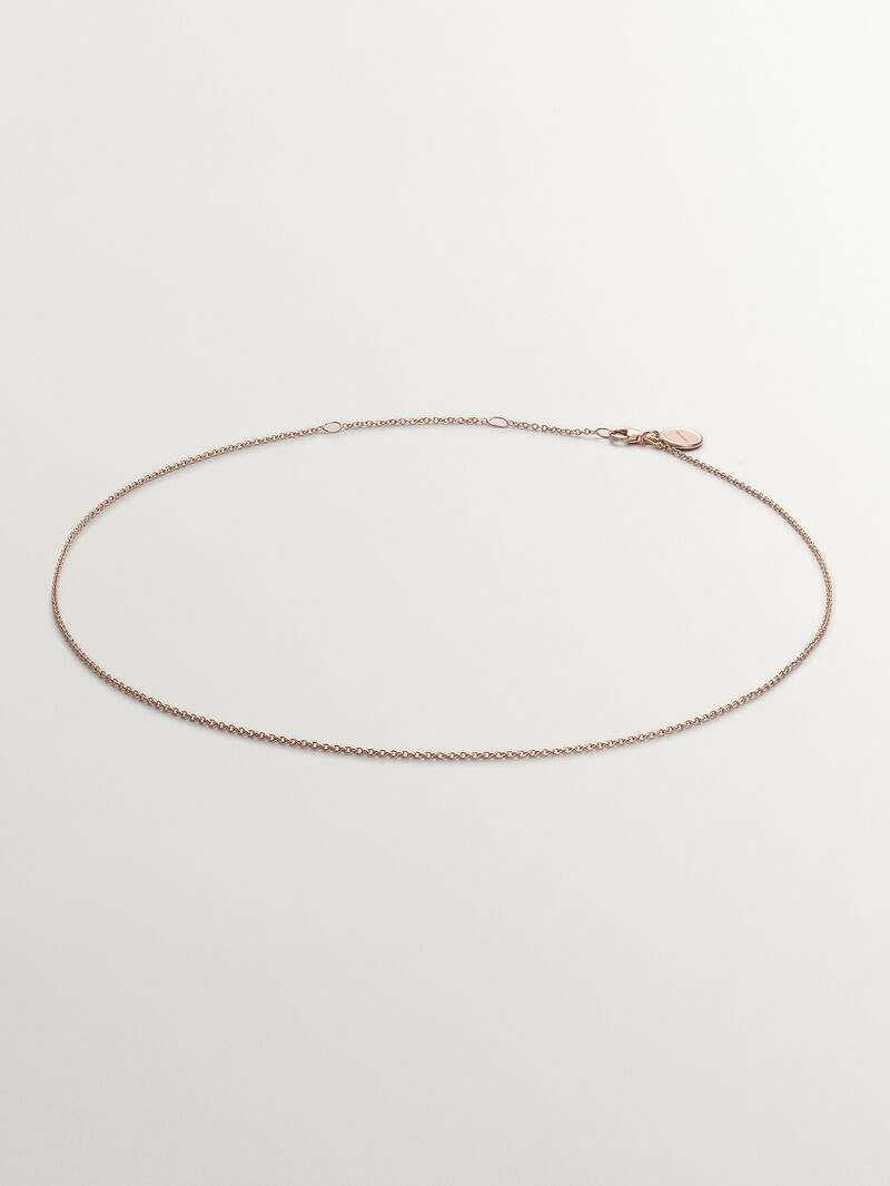 Simple 925 silver chain bathed in 18K rose gold image number 0