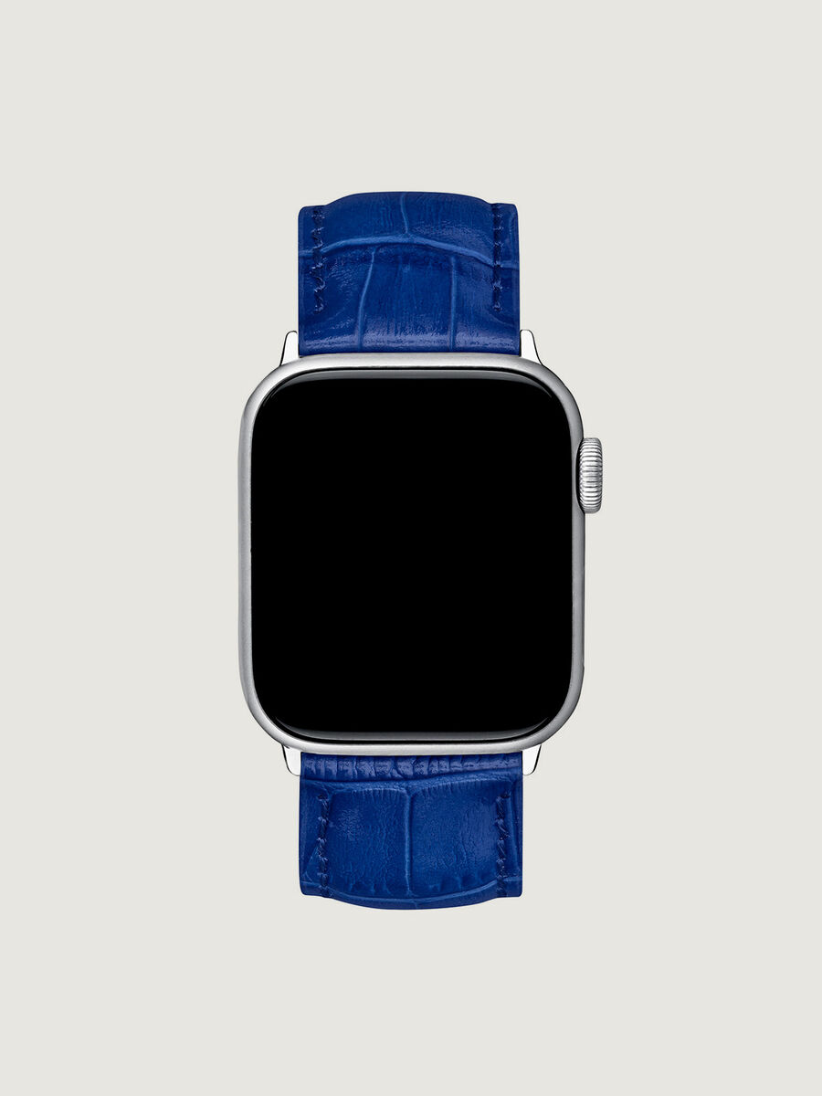 Correa Apple Watch cuero cocodrilo azul, IWSTRAP-BUC, hi-res