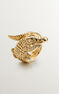 Gold plated silver crocodile ring, J00825-02-NEW