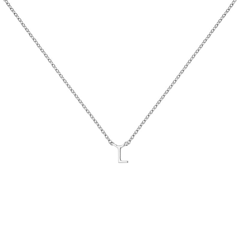 White gold Initial L necklace, J04382-01-L, hi-res