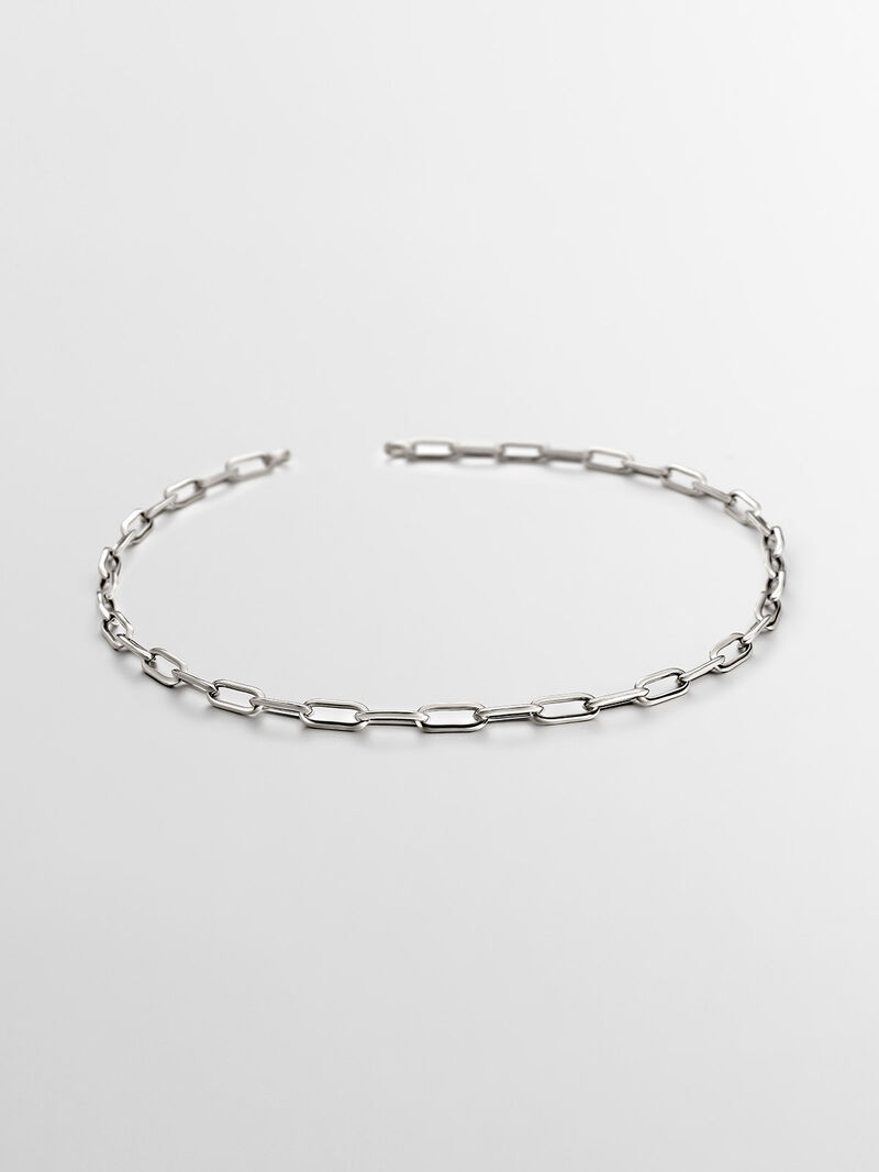 925 Silver rectangular link chain image number 0