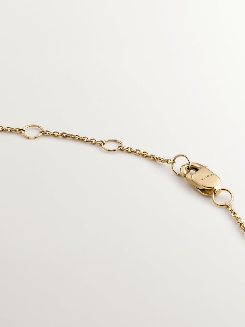 9K yellow gold necklace with chain pompoms image number 4