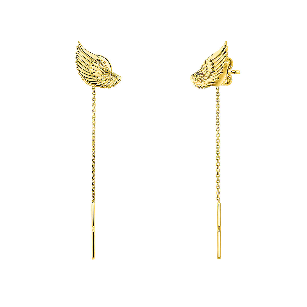Gold wing earrings , J04301-02, hi-res