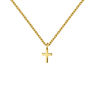 Collier pendentif croix argent plaqué or , J04862-02
