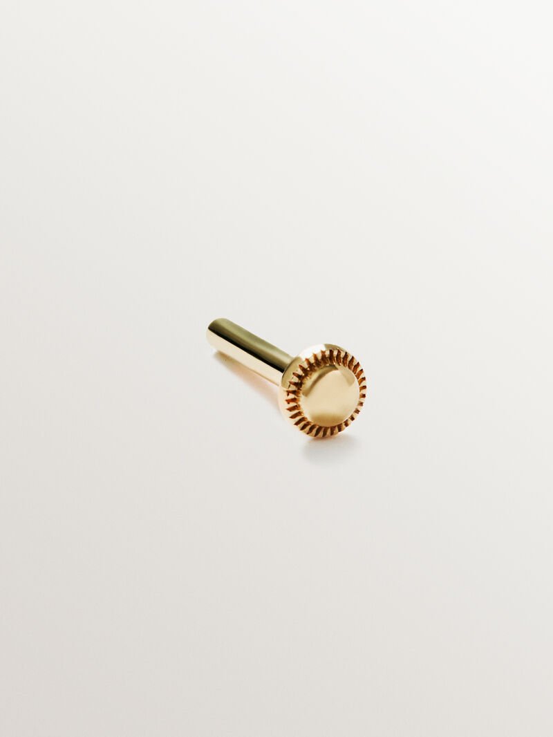 Small 5.5mm yellow gold piercing closure image number 1