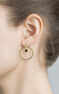 Boucles d'oreilles circulaires avec spinelle argent plaqué or , J04059-02-BSN