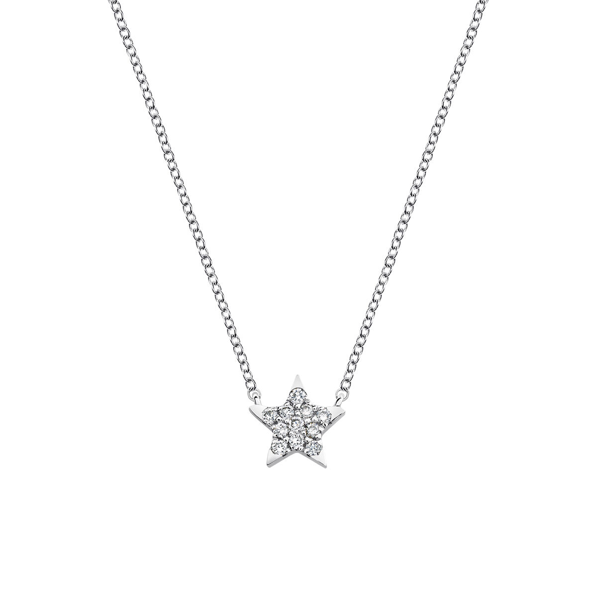 Starfish necklace diamonds 0.06 ct , J03024-01, hi-res