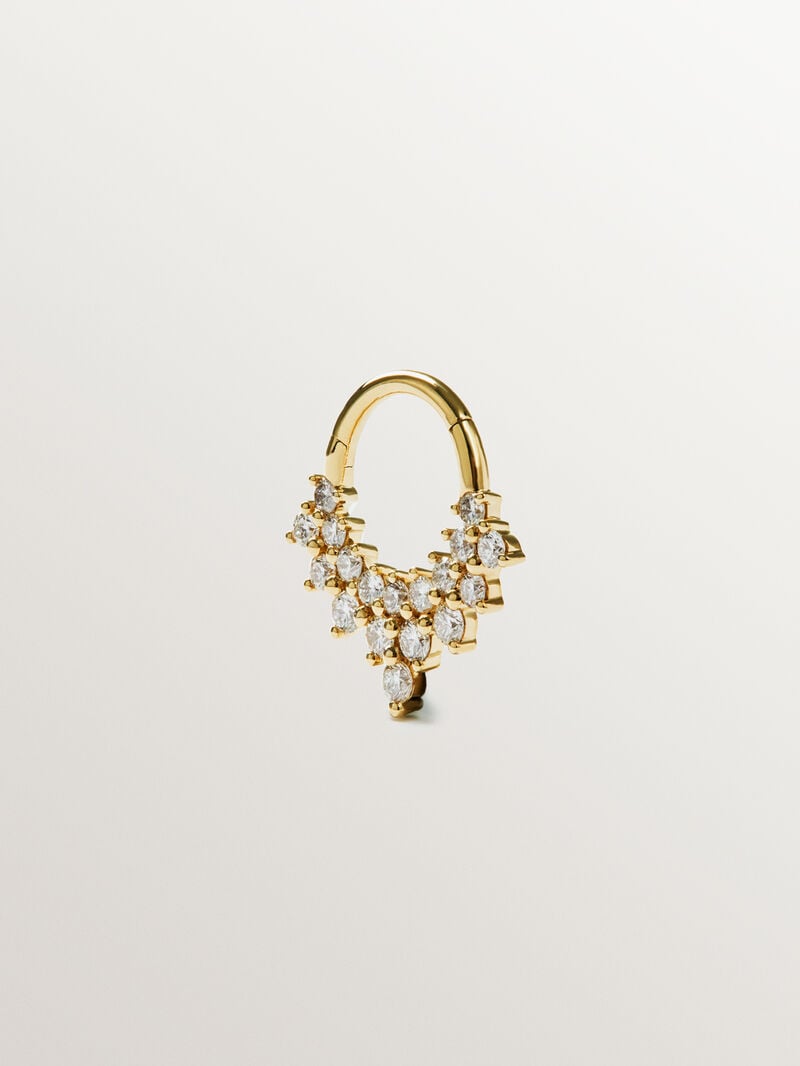 18K yellow gold and brilliant-cut diamond piercing image number 1