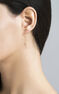 Boucles d'oreilles argent plaqué or rose motif colombe et étoile , J04609-03