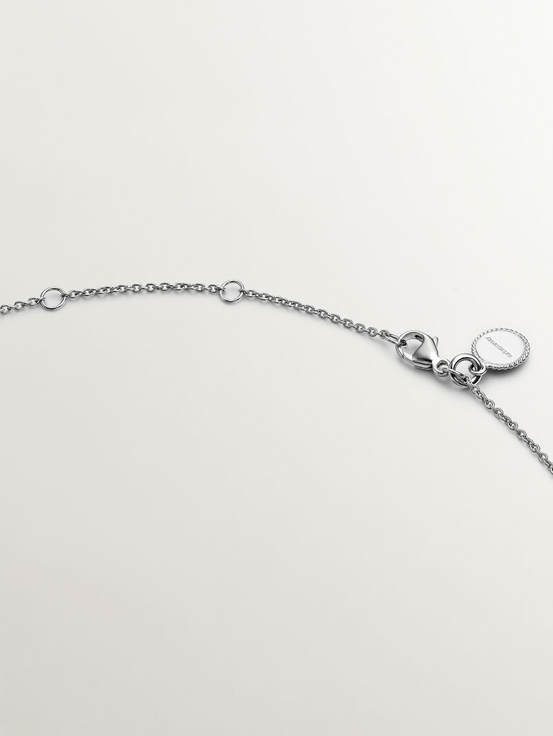 925 Silver pendant with circles and white topaz. image number 6