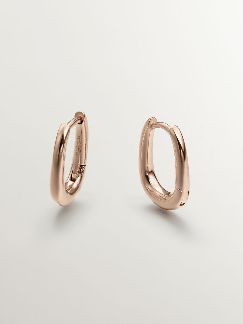 18K rose gold plated 925 silver thick hoop earrings image number 2