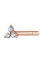 Single 18kt rose gold shamrock earring with diamonds, J04428-03-H
