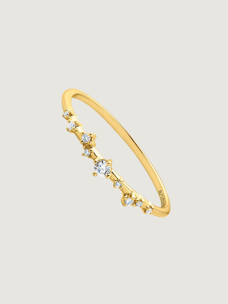 9K Yellow Gold Ring with Diamonds image number 0