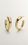 Large oval hoop earrings in 18k gold-plated silver, J00800-02