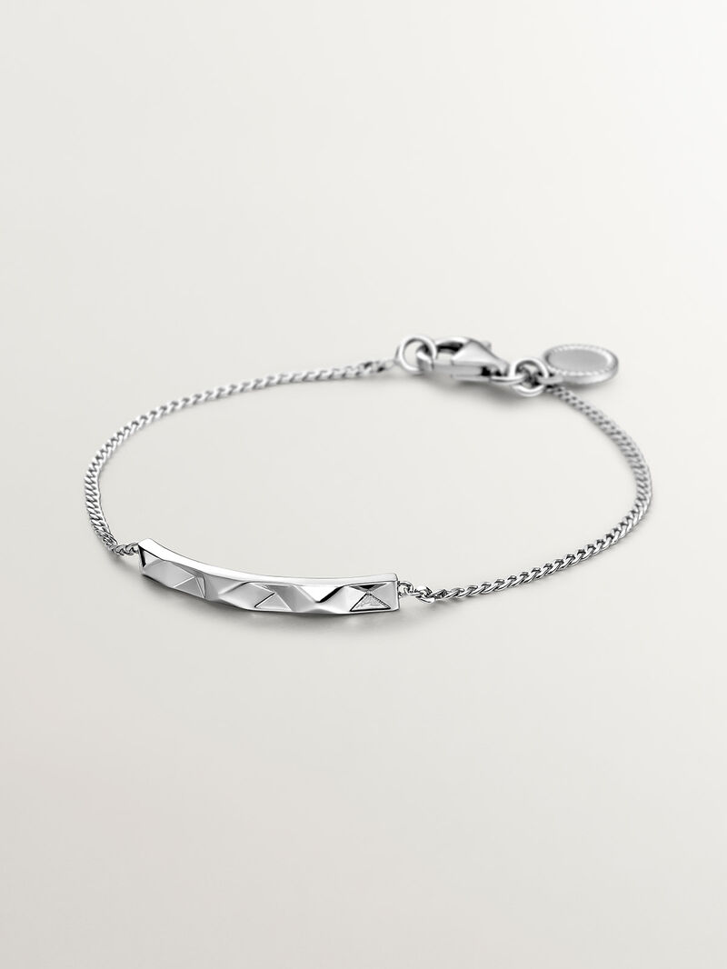 925 silver bracelet with geometric texture image number 0