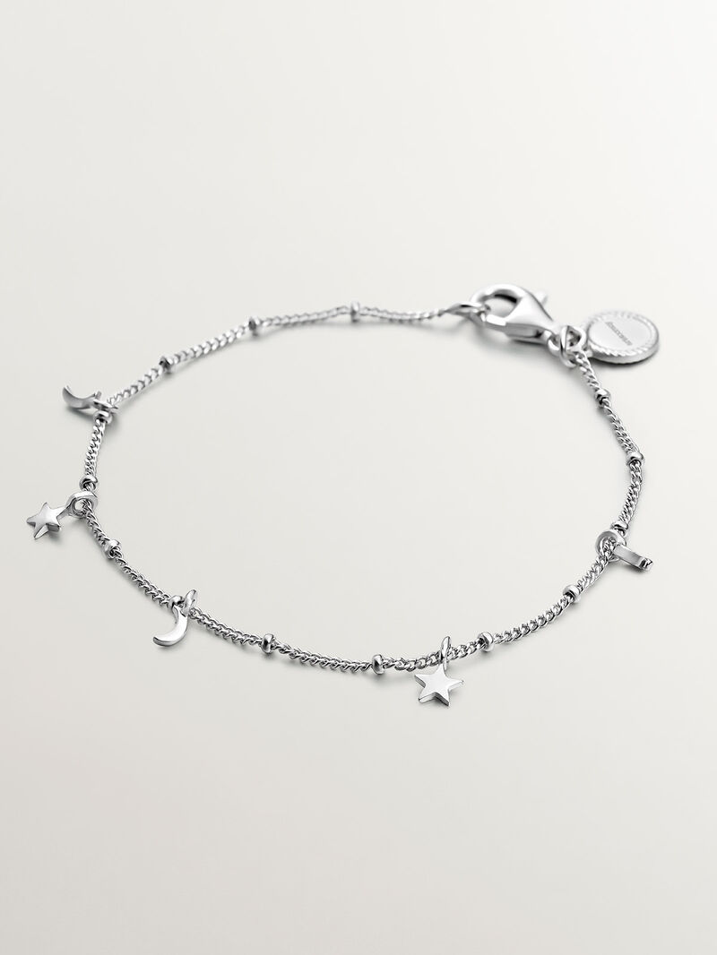 925 Silver bracelet with moons and stars image number 0