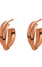 Rose gold plated cross double hoop earrings , J01756-03