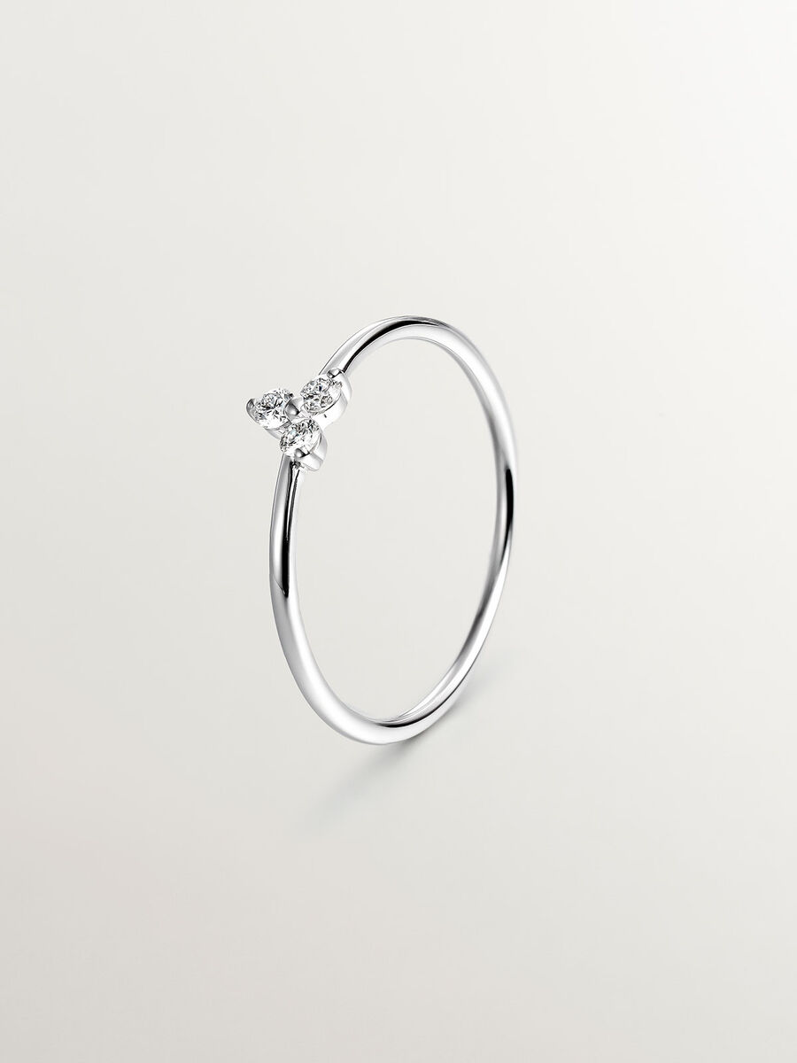 White gold diamond clover ring , J04434-01, hi-res