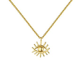 Gold plated silver eye motif necklace , J04857-02, mainproduct