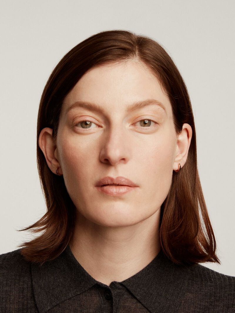 Small 925 silver hoop earrings bathed in 18K rose gold image number 4