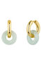 Gold plated silver aventurine earrings , J04753-02-GAV