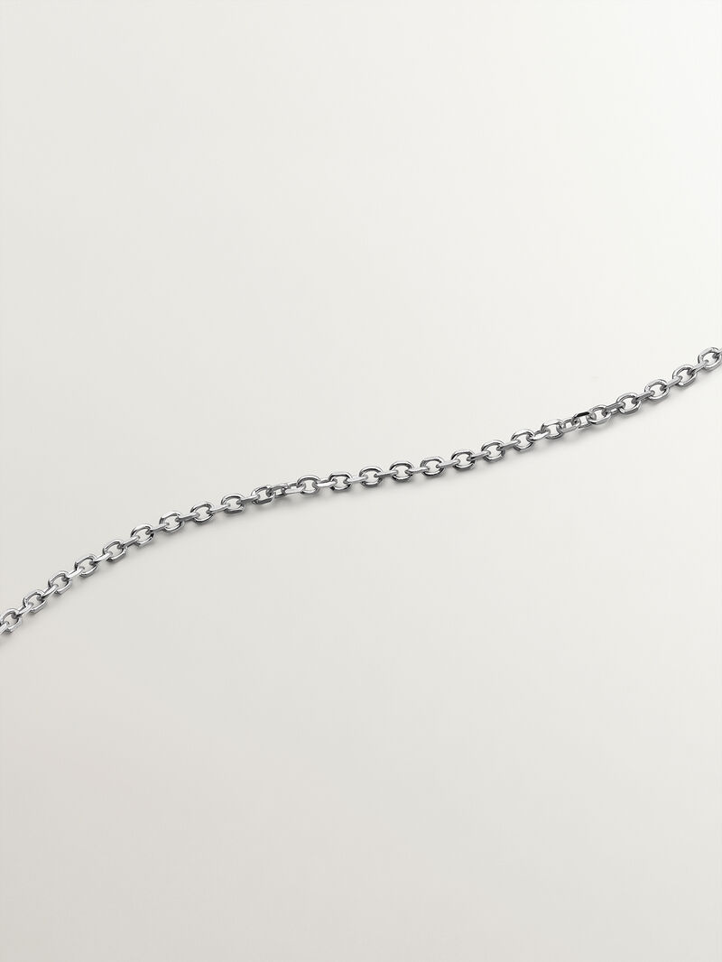 9K white gold pendant with drop and white diamonds image number 4